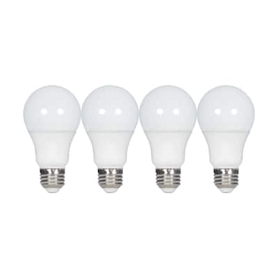 9.5 Watt A19 LED Frost 5000K Medium base 220 deg. Beam Angle 120 Volt Non-Dimmable 4-Pack