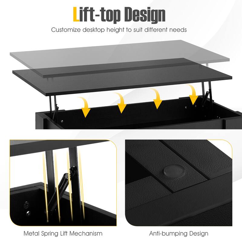 Costway Lift Top Coffee Table Modern Accent Table w/Hidden Storage - See Details