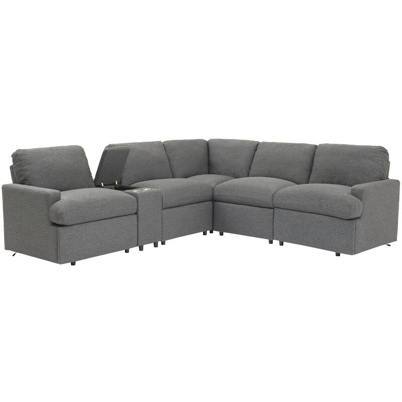 Modern L Shaped Reclining Sectional Sofa with Power Recliners and USB Ports and Storage for Living Rooms or Apartments