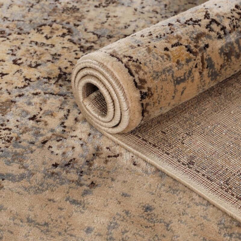 Superior Distressed Traditional Medallion Damask Runner or Area Rug