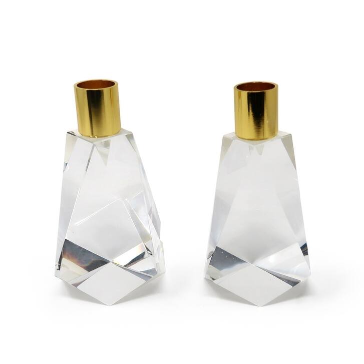 Crystal with Gold Candle Holder
