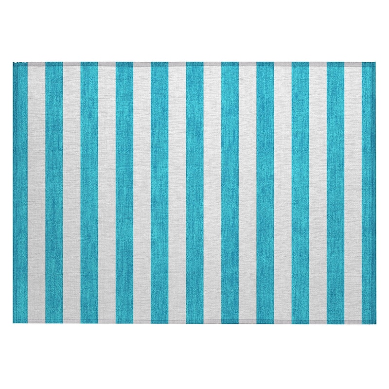 Alvamo Stripe Weather Resistant Blended Style Outdoor Rug - 2' x 3'