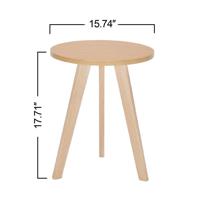 Solid Wood Frame with MDF Top, Modern Accent Table,Features a sturdy natural rubberwood solid wood frame for reliable support