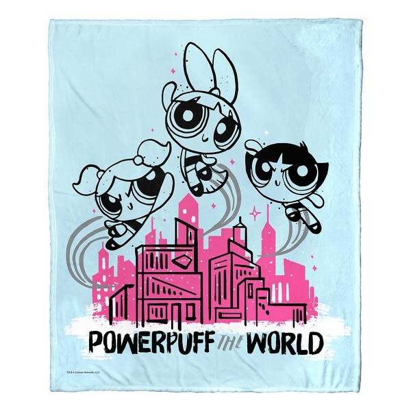 Warner Brothers Powerpuff Girls Saving the World Silk Touch Throw