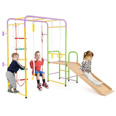 Costway Metal Indoor Jungle Gym 8-in-1 Climbing Playset with Monkey - See Details