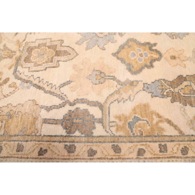ECARPETGALLERY Hand-knotted Finest Oushak Cream Wool Rug - 7'10 x 9'11