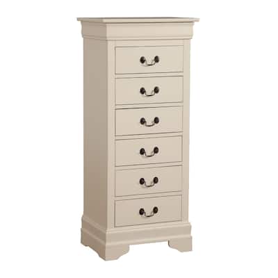7-Drawer Wooden Bedroom Chest - 51" - Beige