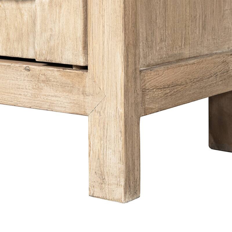 Jennifer Taylor Home Rowan 83" Tall Reclaimed Elm Crossbar Storage Cabinet with Double Doors