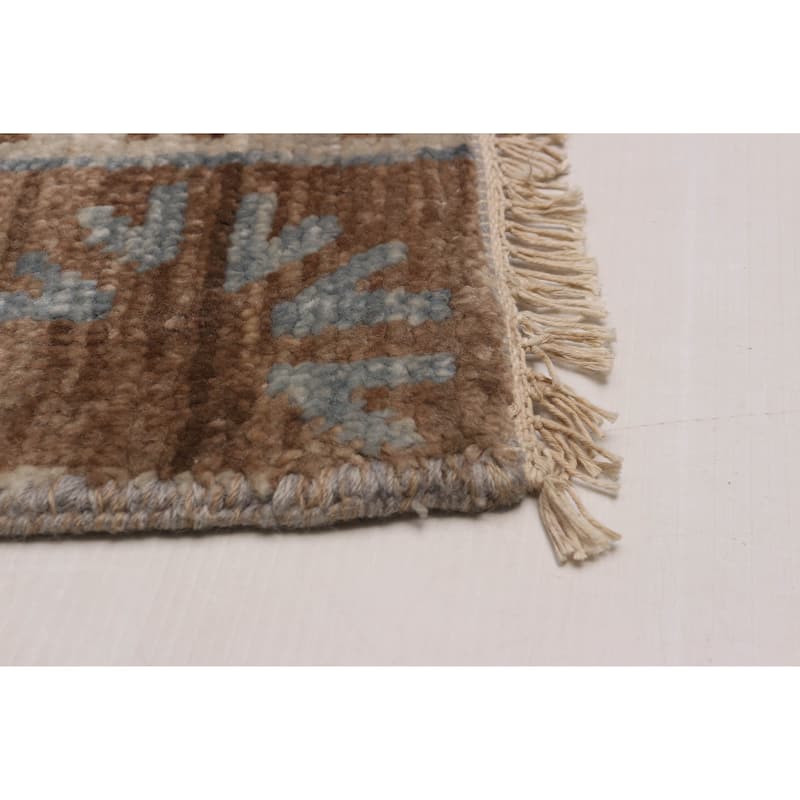 ECARPETGALLERY Hand-knotted Mystique Brown Wool Rug - 6' 6" x 9' 11"