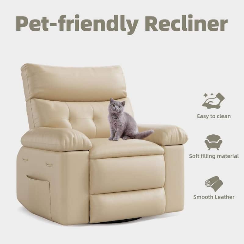 360 Degree Swivel Lazy Manual Rocking Recliner Sofa Chair for Living Rooms, Bedrooms
