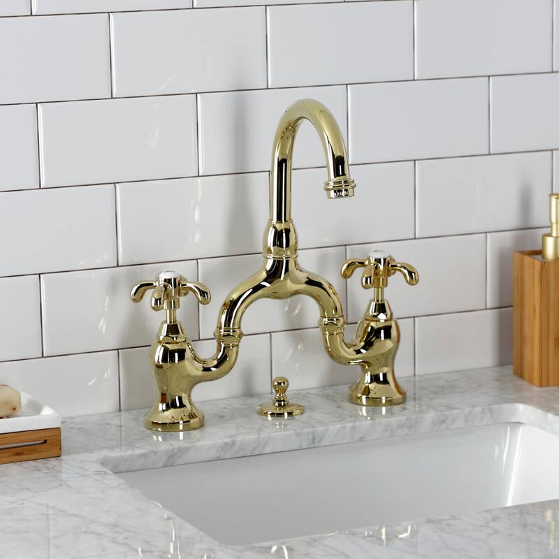 Kingston Brass KS799.TX French Country 1.2 GPM Bridge Bathroom Faucet