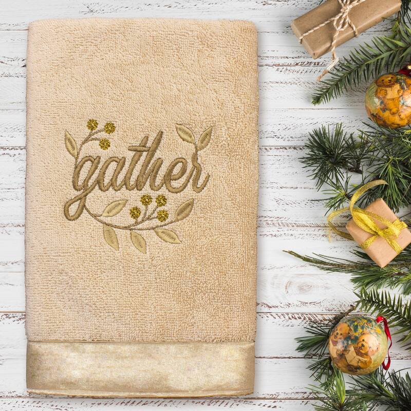 Authentic Hotel and Spa Gather - Embroidered Luxury 100% Turkish Cotton Hand Towel