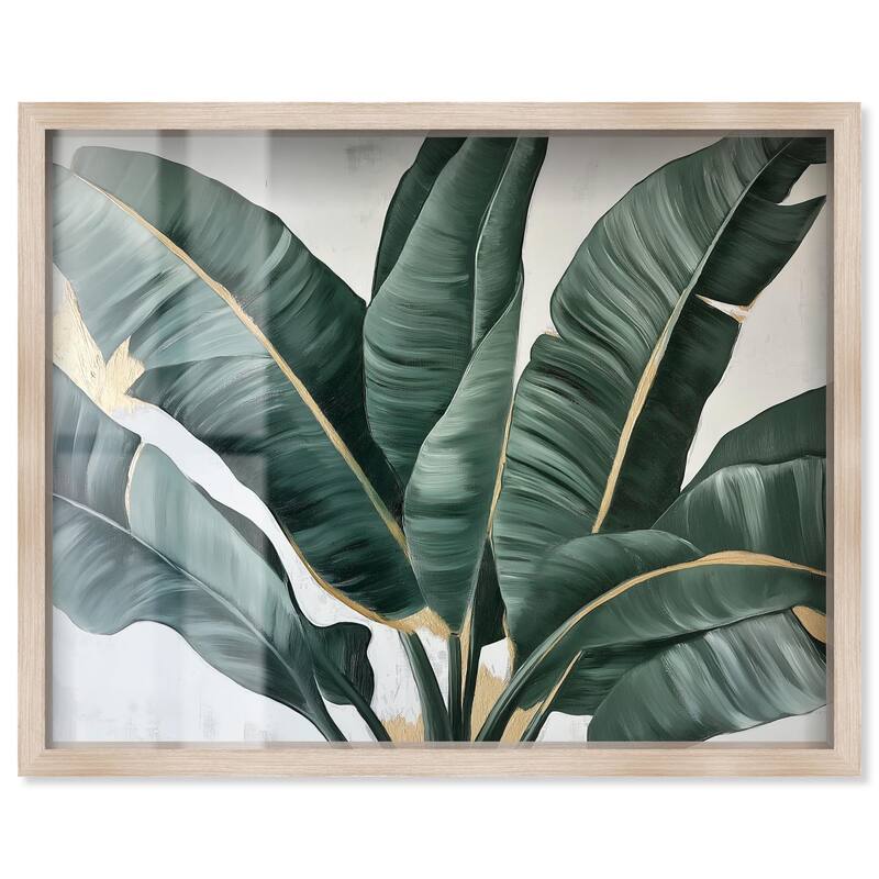 Jungle Jewel Jade II Shadowbox by Art Remedy - Natural - 30" x 24"