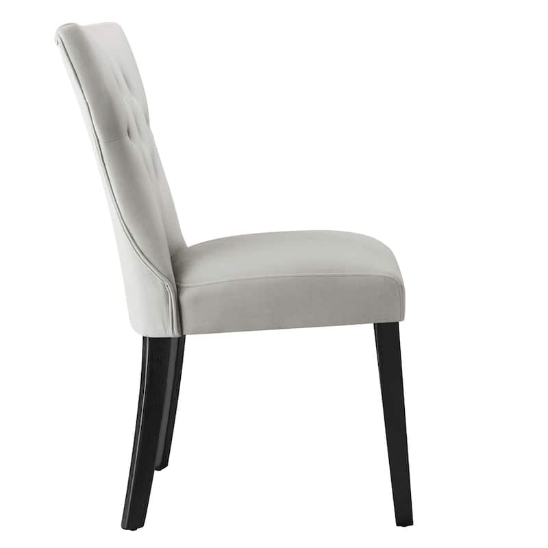 Silhouette Performance Velvet Dining Chairs - Set of 2 - N/A - Light Gray