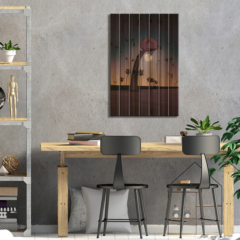 Basketmoon Print On Wood by Jonas Loose - Multi-Color