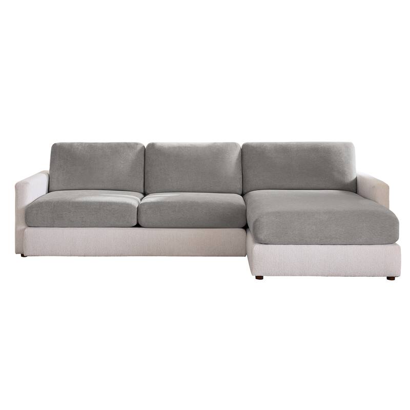 SureFit Cedar Stretch Textured Sectional Slipcover Extra Long Couch Cushion - 80x48x8
