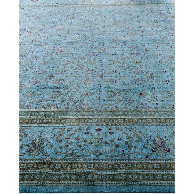 Fine Vibrance One-of-a-Kind Hand-Knotted Area Rug - Blue, 10' 1" x 13' 10" - 10' 1" x 13' 10"