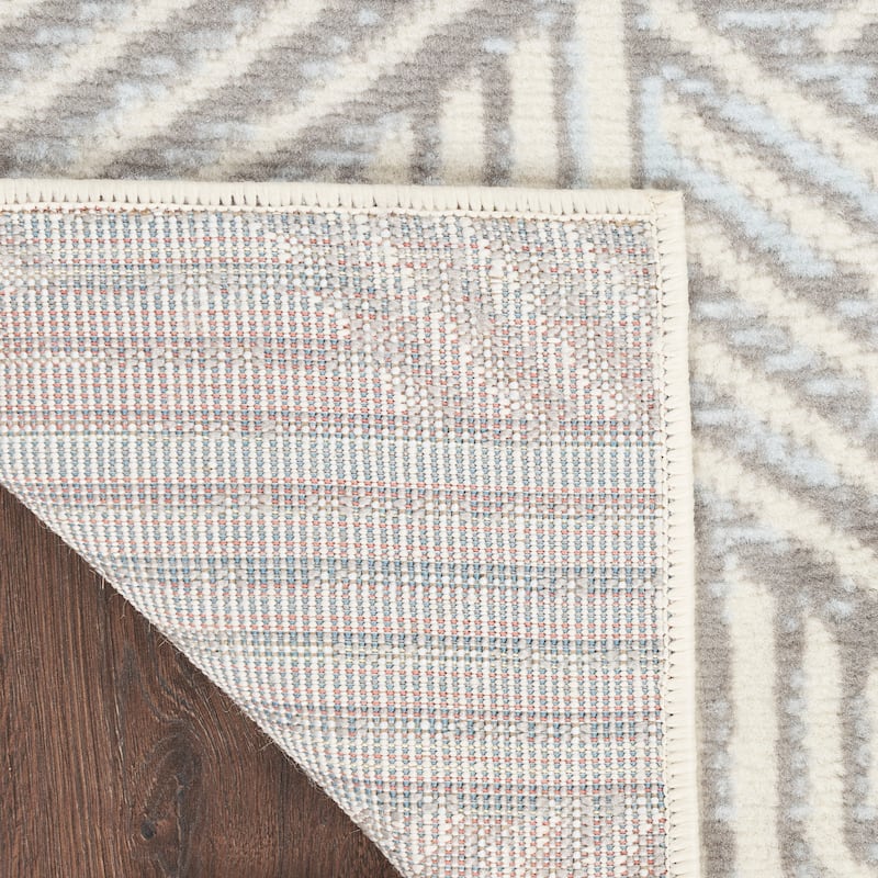 Nourison Grafix Indoor Grey Geometric Area Rug