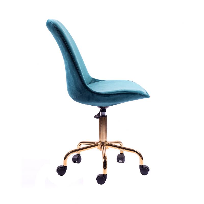 Porthos Home Ally Velvet Office Chair Gold Chrome Legs Gaslift Seat