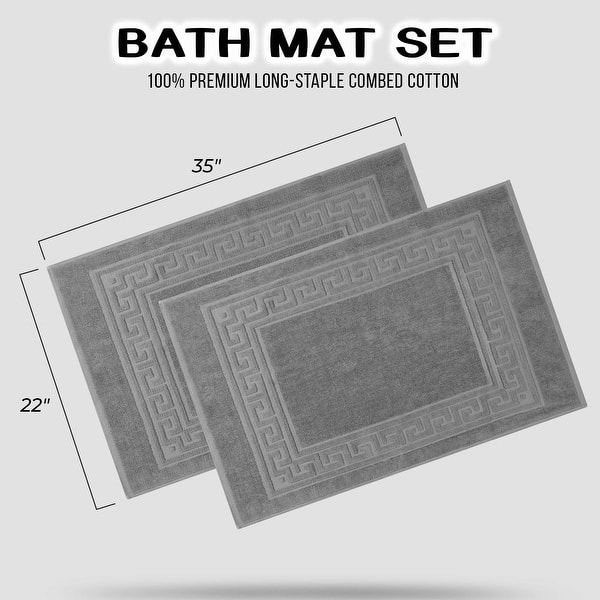 dimension image slide 6 of 15, Superior Plush & Absorbent 900 GSM Cotton Bath Mat - (Set of 2)