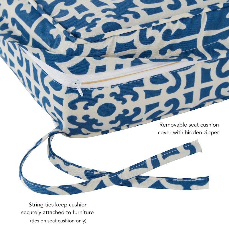 Outdoor Indigo 2-Piece Premium Deep Seat Cushion Set (Cushions Only)