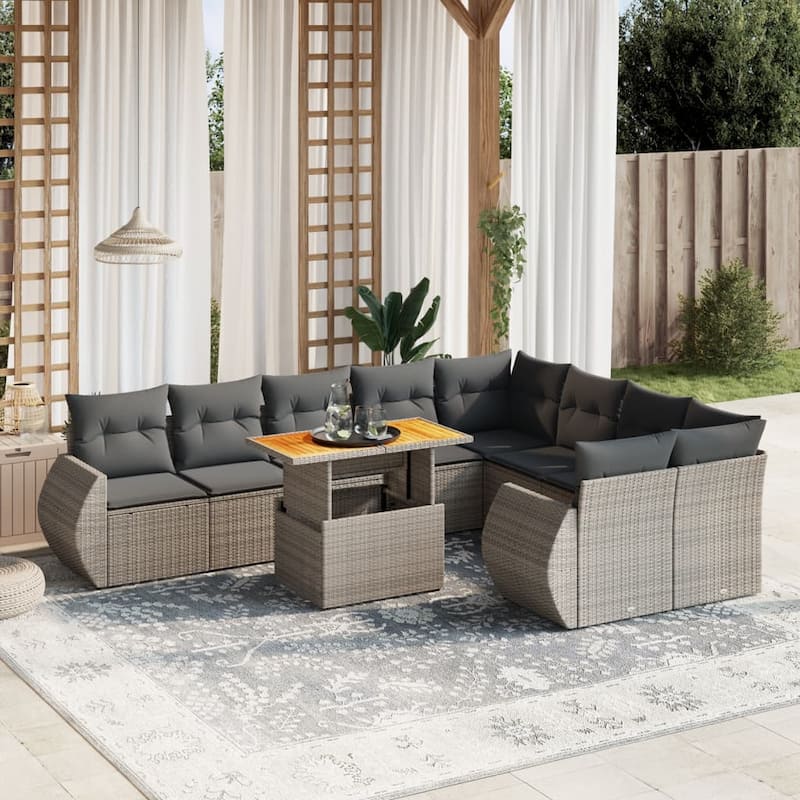 vidaXL Garden Sofa Set - Grey - form2