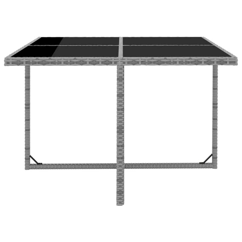 vidaXL Patio Dining Set 9 Piece Outdoor Table and Chair Poly Rattan Furniture - 42.9" x 42.9" x 29.1"