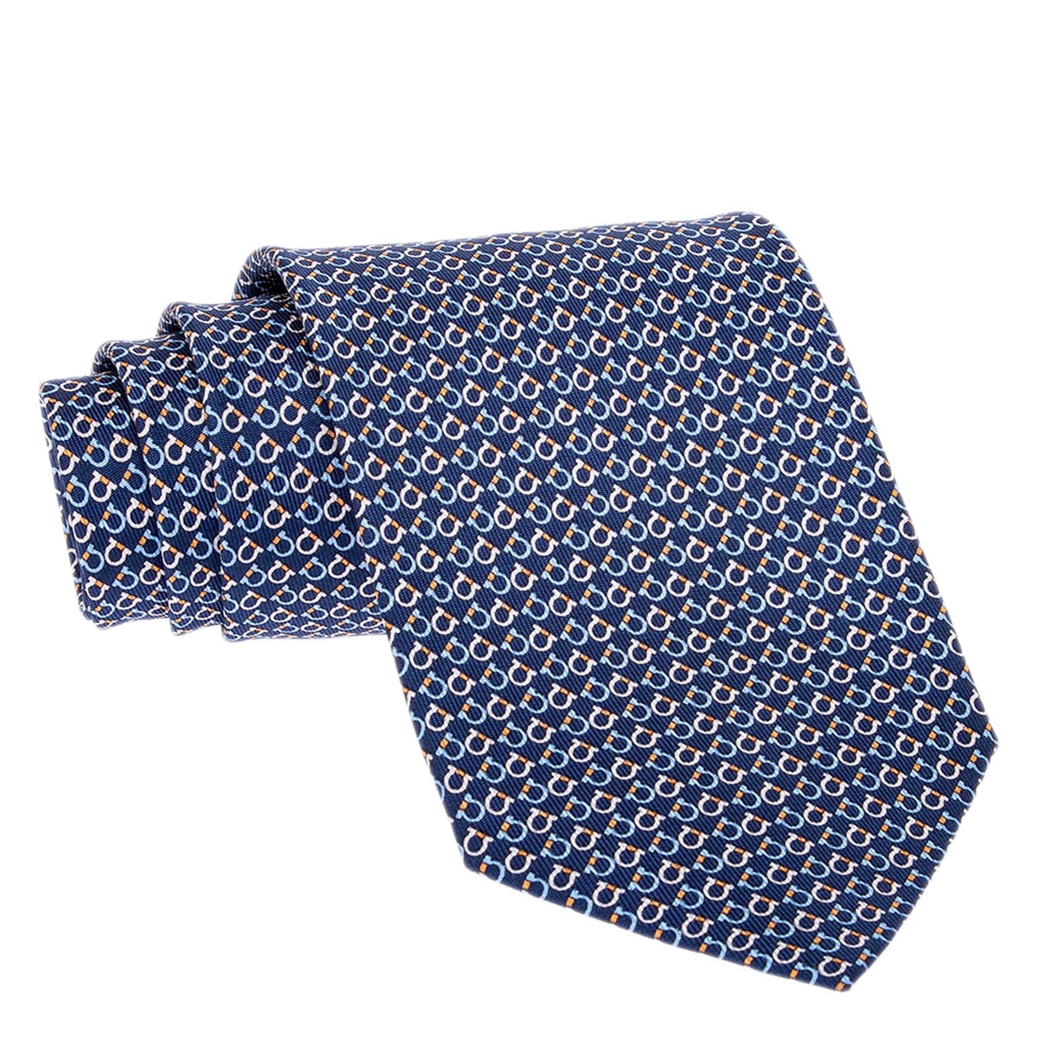 Ferragamo Gancini Print Silk Tie