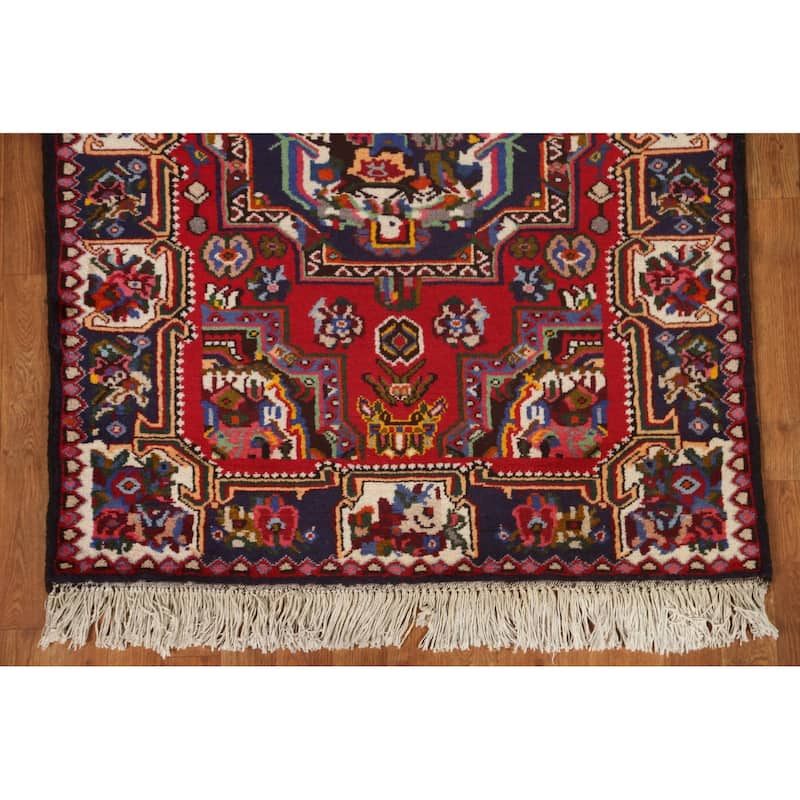 Hand Knotted Oriental 100% Wool Carpet Traditional Medallion Red Bakhtiari Area Rug - 4' 10'' X 3' 8''