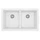 preview thumbnail 18 of 56, Karran Undermount Double Equal Bowl Quartz Kitchen Sink - 32" x 19.5" x 9" - 32" x 19.5" x 9" White