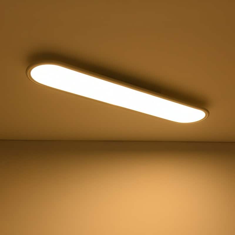 Modern Linear Dimmable LED Oval Semi Flush Mount Ceiling Light