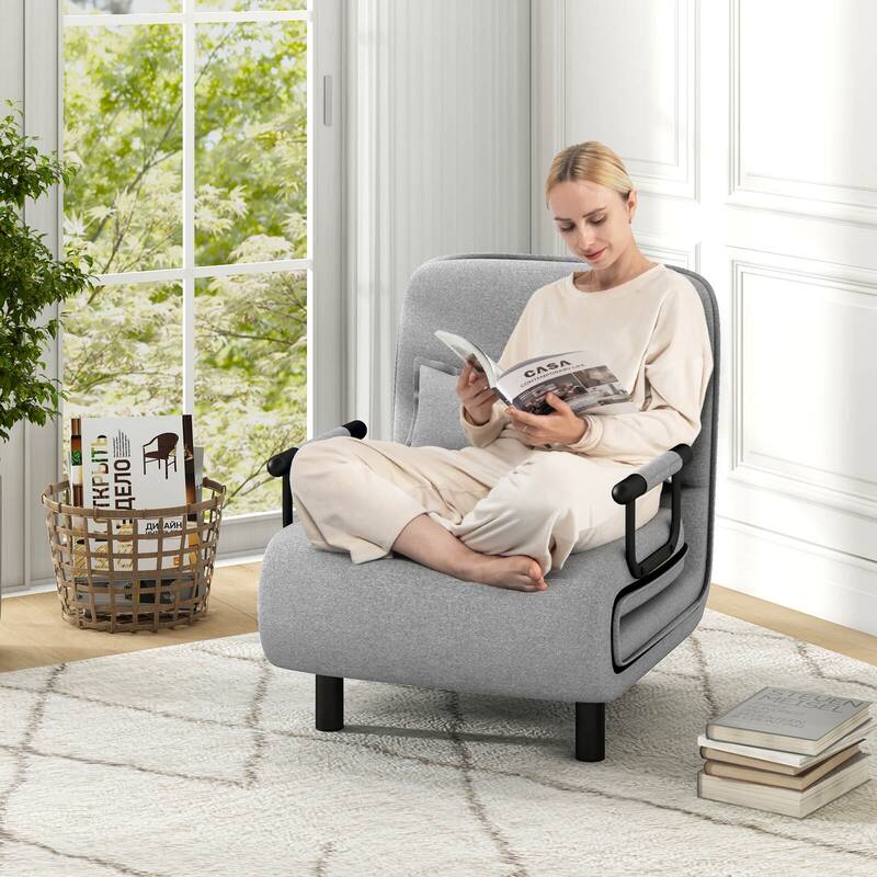Costway 3-in-1 Convertible Sofa Bed with 5-Position Adjustable