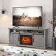 preview thumbnail 27 of 37, 68" Farmhouse Sliding Barn Door Fireplace TV Stands Console Table with 23" Electric Fireplace