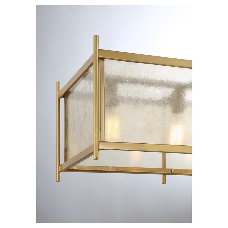 Warm Brass Five Light Linear Chandelier from the Jacobs Collection