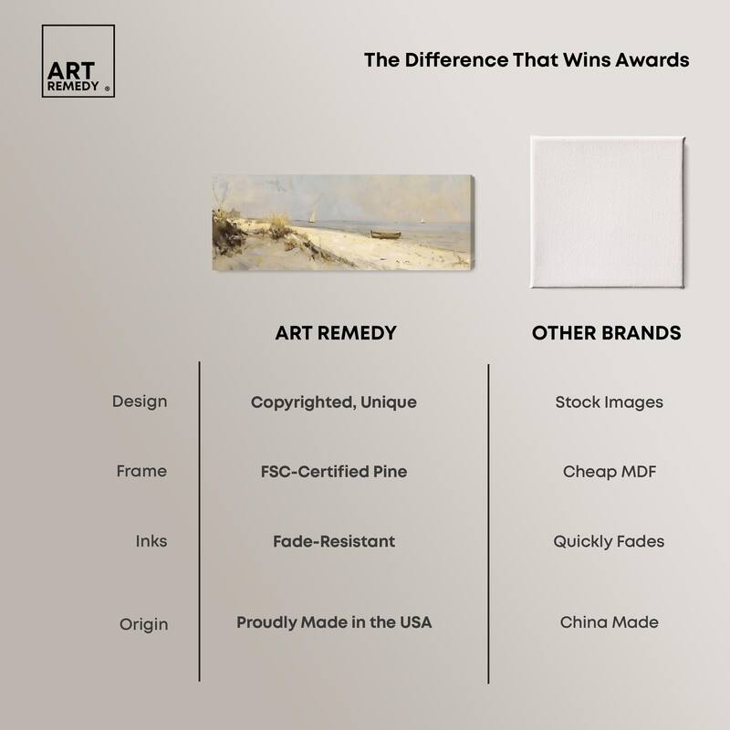 By the Sea Panoramic Canvas by Art Remedy, Gallery Wrapped