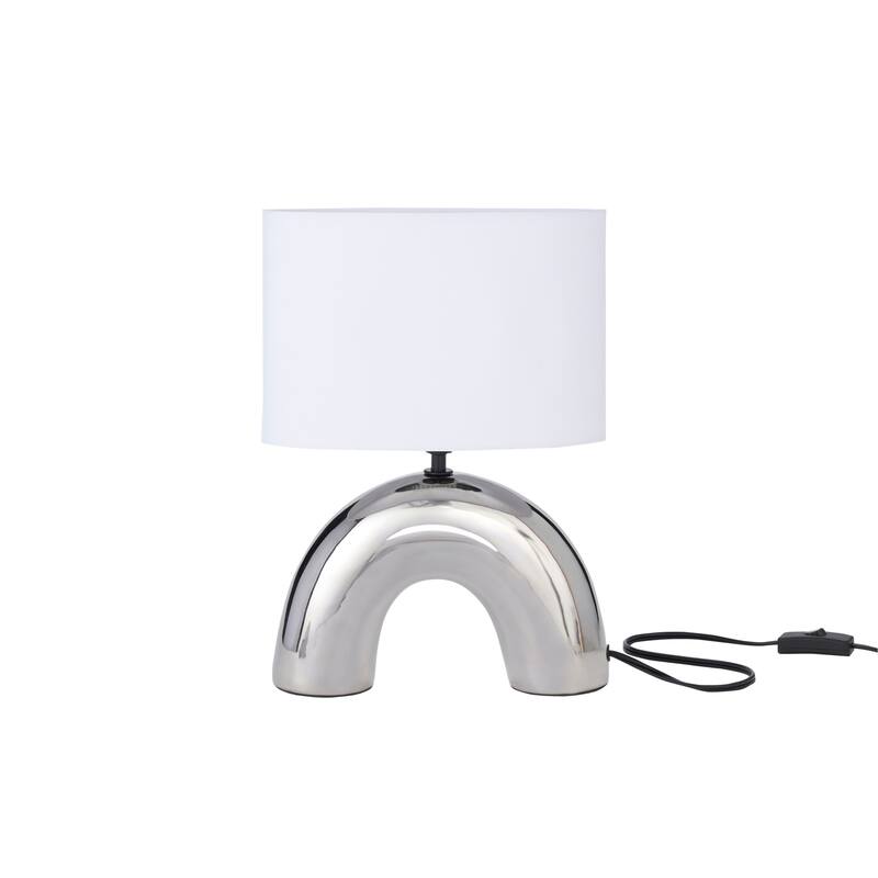 Nourison 15" Modern Silver Chrome Arch Table Lamp