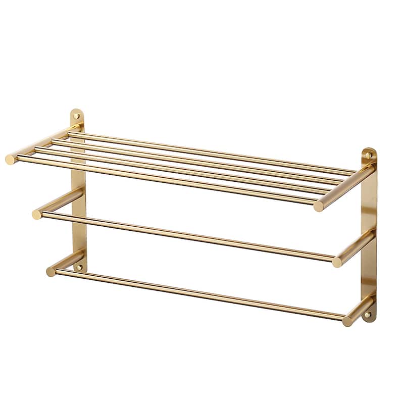 WOWOW 24 in. Bathroom Towel Rack - Gold