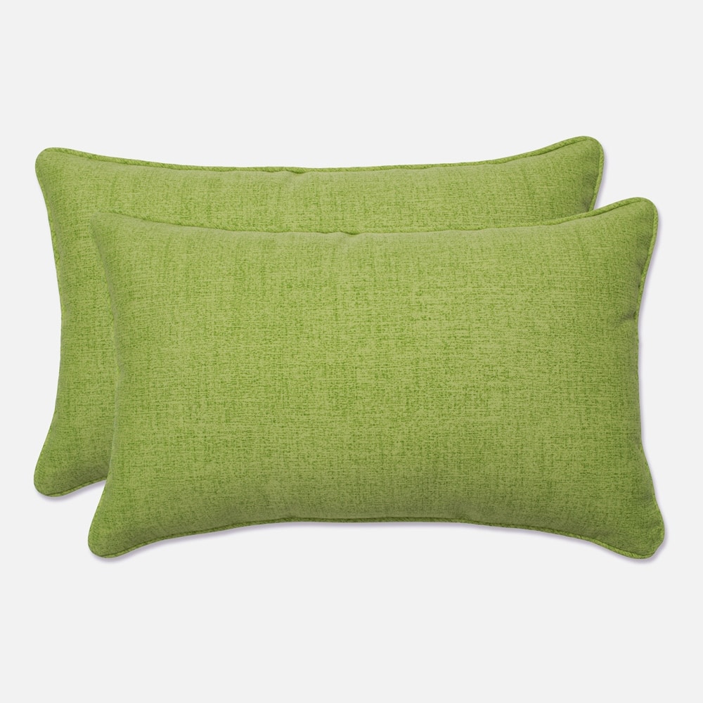 Pillow Perfect Decorative Solid Green Textured Outdoor Toss Pillows (Set of 2)