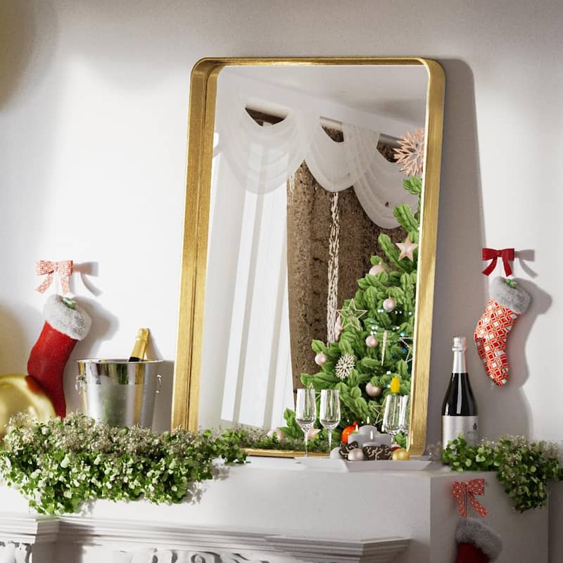 24 Inch Round Bathroom Mirror - Wall Mounted Circle Mirror with Metal Frame, Modern Mirror Suitable for Bathroom