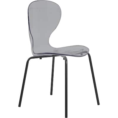 Stackable Plastic Dining Chair Transparent Modern Accent Side Chair for Indoor and Outdoor