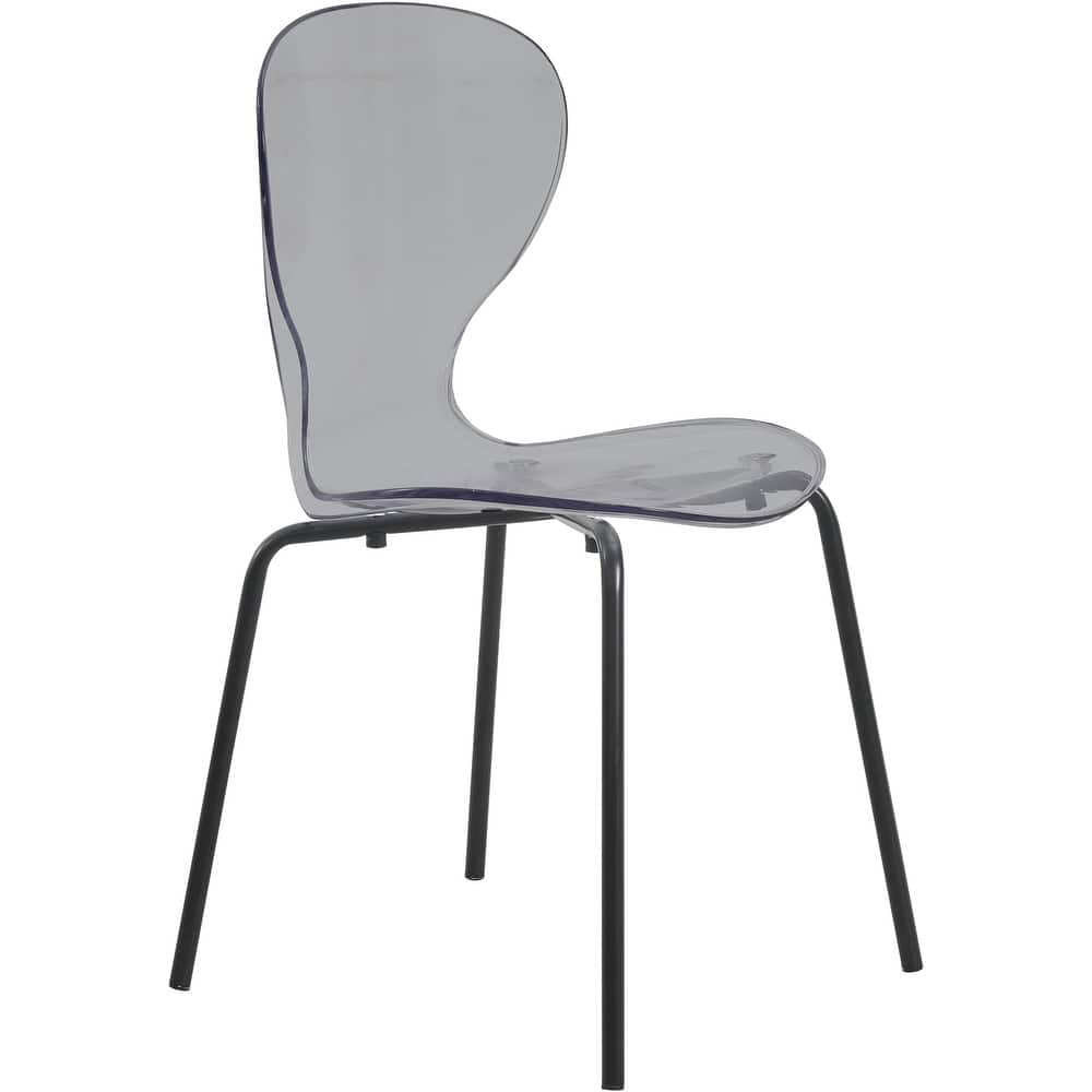 Stackable Plastic Dining Chair Transparent Modern Accent Side Chair for Indoor and Outdoor
