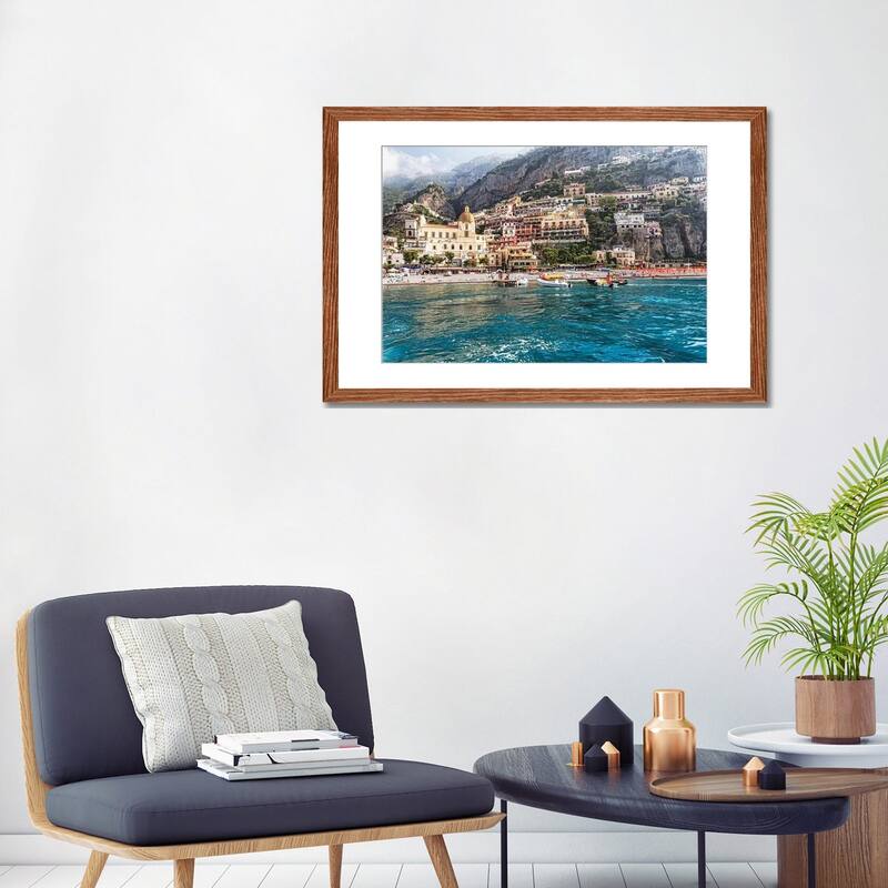 iCanvas "Low Angle View of Positano from The Sea, Amalfi Coast, Campania, Italy" by George Oze PFA