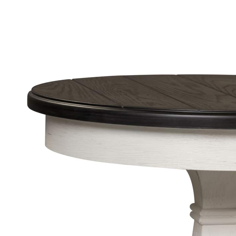 Allyson Park Wirebrushed White Charcoal Chair Side Table