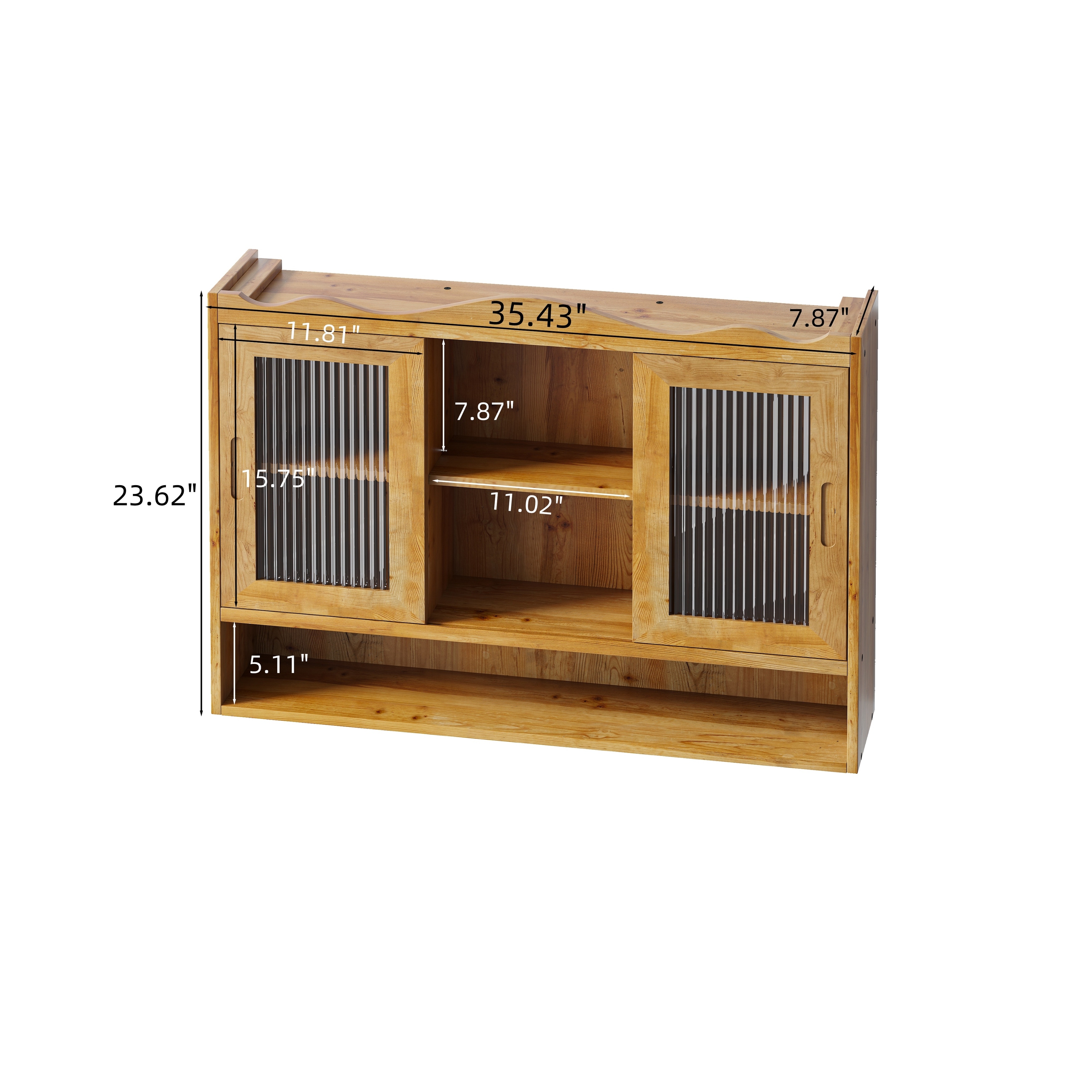 Glass Door Vintage Wall Cabinet with Storage.