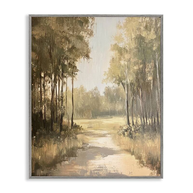 Stupell To The Woods Pathway Framed Giclee Art Design By Petal Prints Design - 24 x 30 - Grey