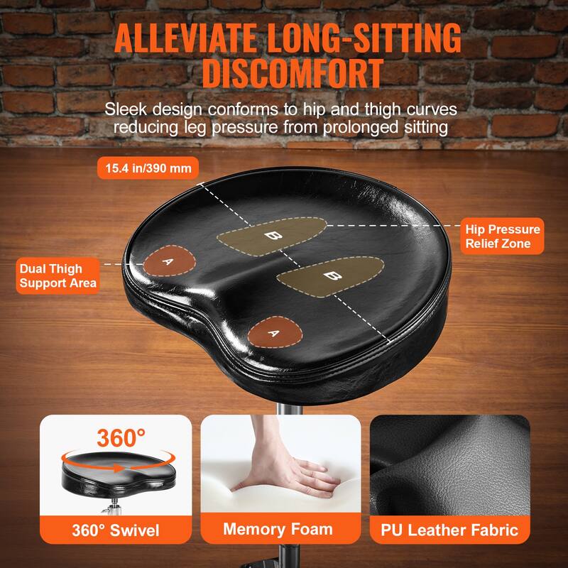 Drum Throne with Backrest ydraulic Saddle Padded Drum Stool Seat with Anti-Slip Feet Drumsticks