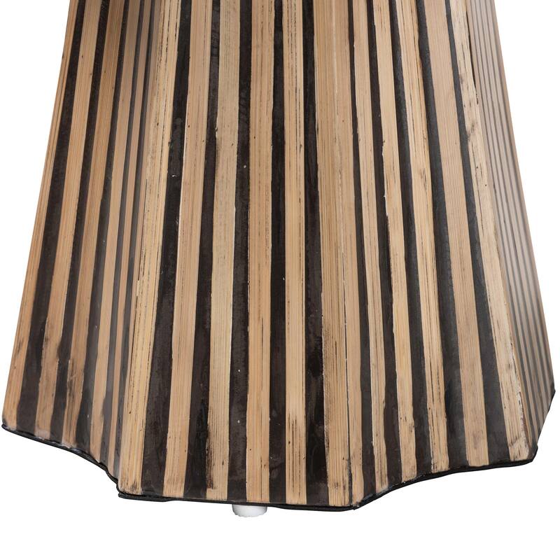 Devika Modern Bohemian Two-Tone Natural and Dark Brown Bamboo End Table