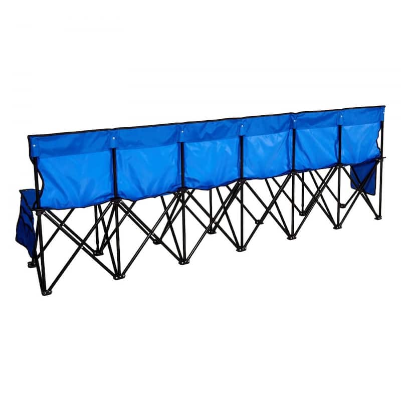 Foldable Team Bench with 600D Oxford Fabric Sturdy Iron Frame for Sports and Outdoor Use