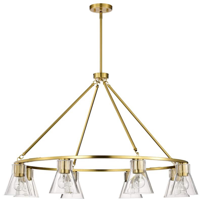 Gianna 8 Light Chandelier Vintage Brass Finish Clear Glass - Vintage Brass