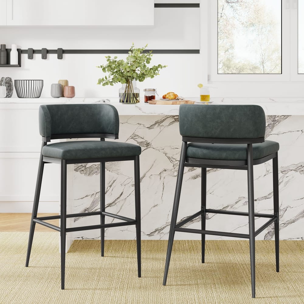 Christopher Knight Home - Mason Metal and Leathaire Barstool (Set of 2)